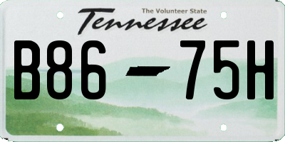 TN license plate B8675H