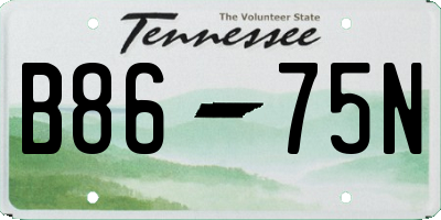 TN license plate B8675N