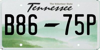 TN license plate B8675P
