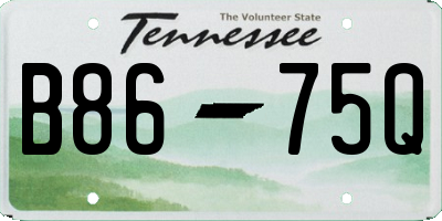 TN license plate B8675Q