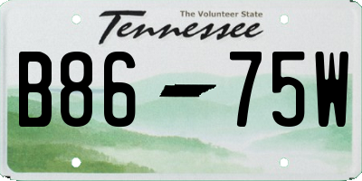 TN license plate B8675W