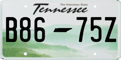 TN license plate B8675Z