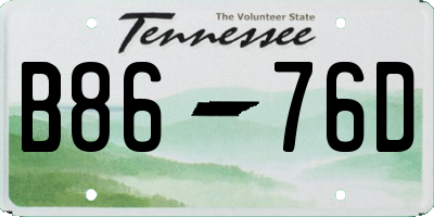 TN license plate B8676D