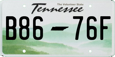 TN license plate B8676F