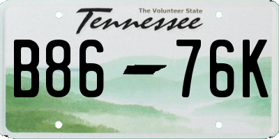 TN license plate B8676K