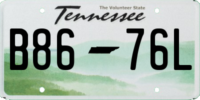 TN license plate B8676L