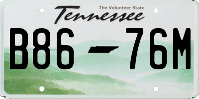 TN license plate B8676M