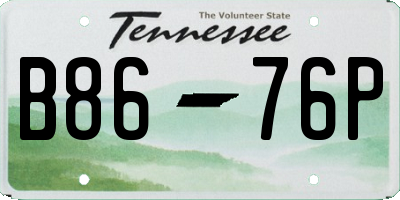 TN license plate B8676P
