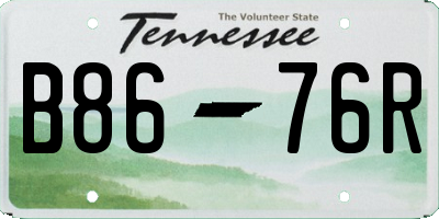 TN license plate B8676R