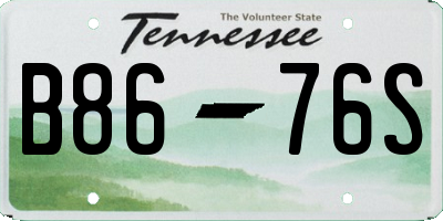 TN license plate B8676S