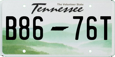 TN license plate B8676T
