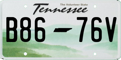 TN license plate B8676V