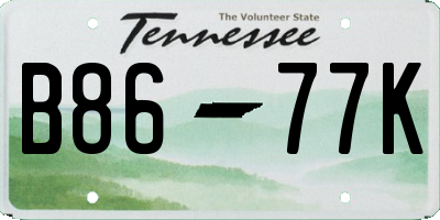 TN license plate B8677K