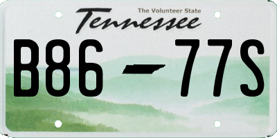 TN license plate B8677S