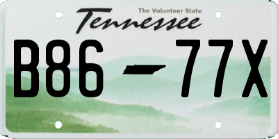 TN license plate B8677X