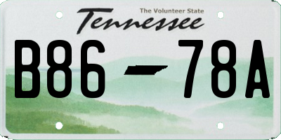 TN license plate B8678A