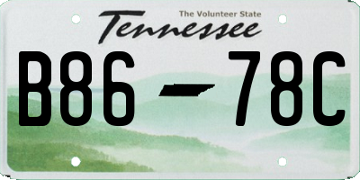 TN license plate B8678C