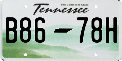 TN license plate B8678H