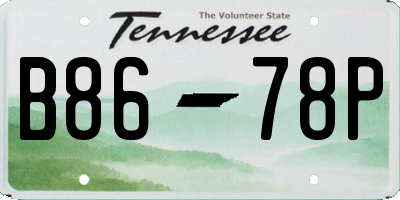TN license plate B8678P