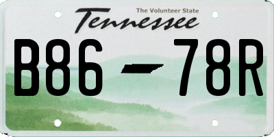TN license plate B8678R
