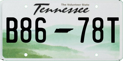 TN license plate B8678T