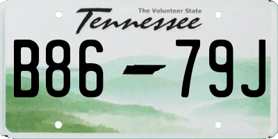 TN license plate B8679J