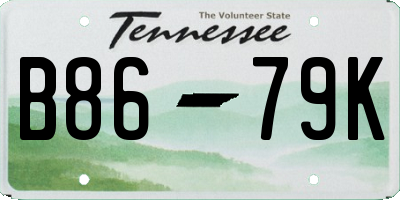 TN license plate B8679K