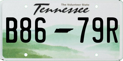 TN license plate B8679R