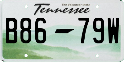 TN license plate B8679W