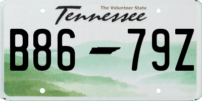 TN license plate B8679Z