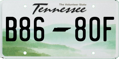 TN license plate B8680F