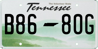 TN license plate B8680G