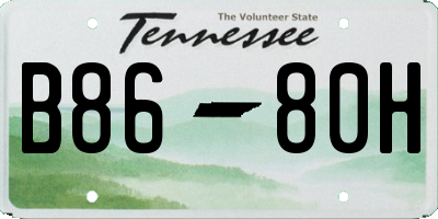TN license plate B8680H