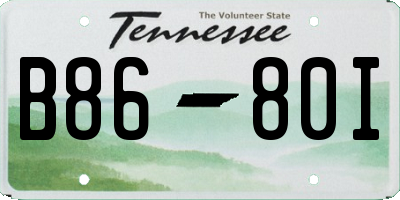 TN license plate B8680I