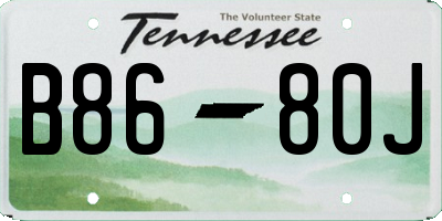 TN license plate B8680J