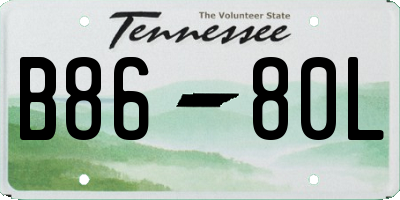 TN license plate B8680L