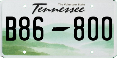 TN license plate B8680O