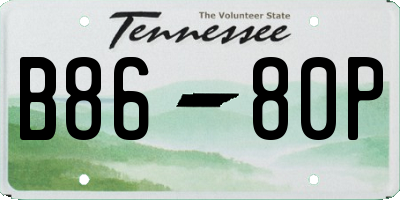 TN license plate B8680P