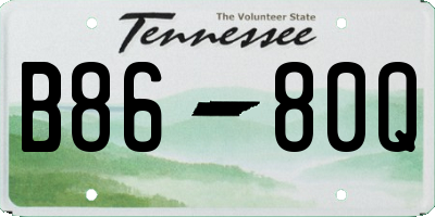TN license plate B8680Q
