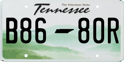 TN license plate B8680R