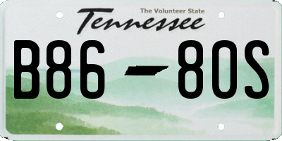 TN license plate B8680S