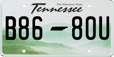 TN license plate B8680U