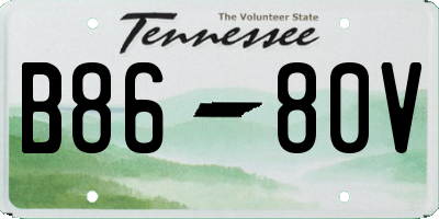 TN license plate B8680V