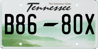 TN license plate B8680X