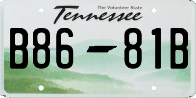 TN license plate B8681B