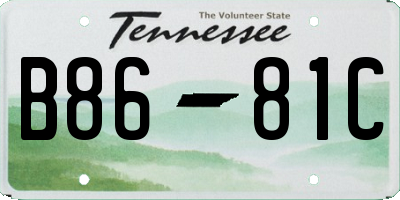 TN license plate B8681C