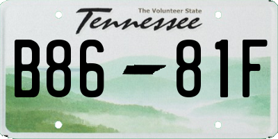 TN license plate B8681F