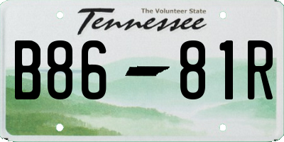 TN license plate B8681R