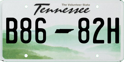 TN license plate B8682H