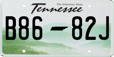 TN license plate B8682J